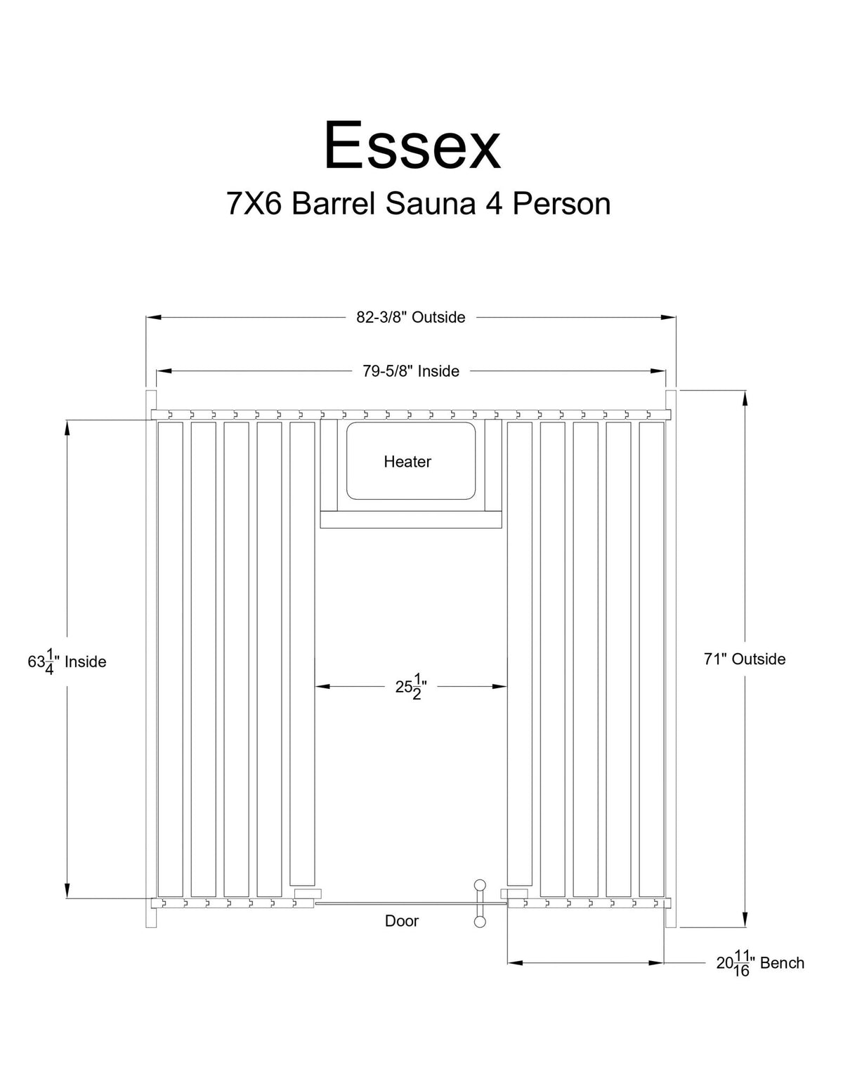 Essex 4 Person Barrel Sauna - Prioka