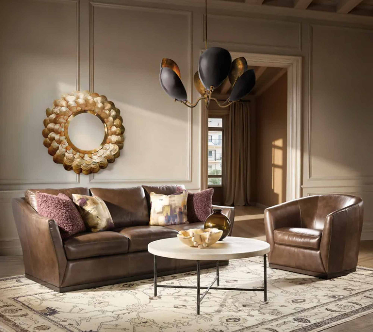 Fairytale Leather Sofa In Hazelnut - Prioka