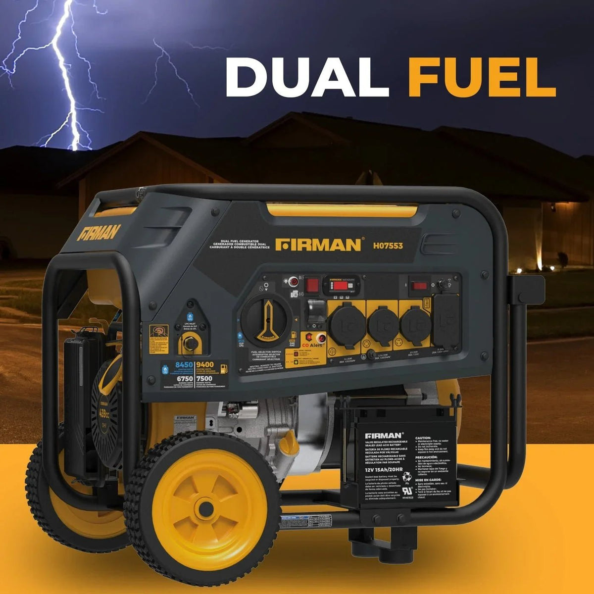 Firman H07553 7500/9400W Dual Fuel Generators. - Prioka