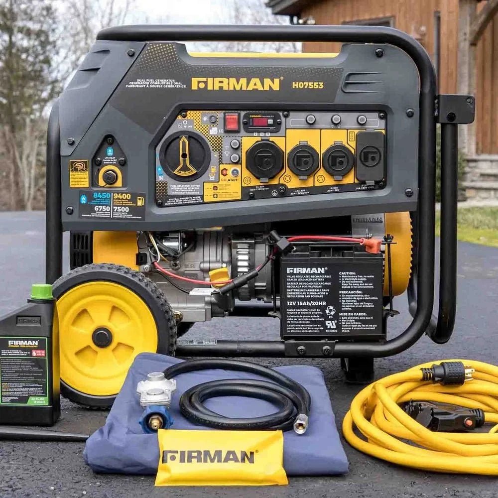 Firman H07553 7500W/9400W Dual Fuel Portable Generators. - Prioka