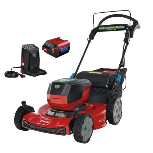 Flex-Force 60V Cordless 2-Tool Combo Kit 22 in. Recycler Walk Behind Lawn Mower &amp; Leaf Blower w/Charger &amp; Batteries - Prioka