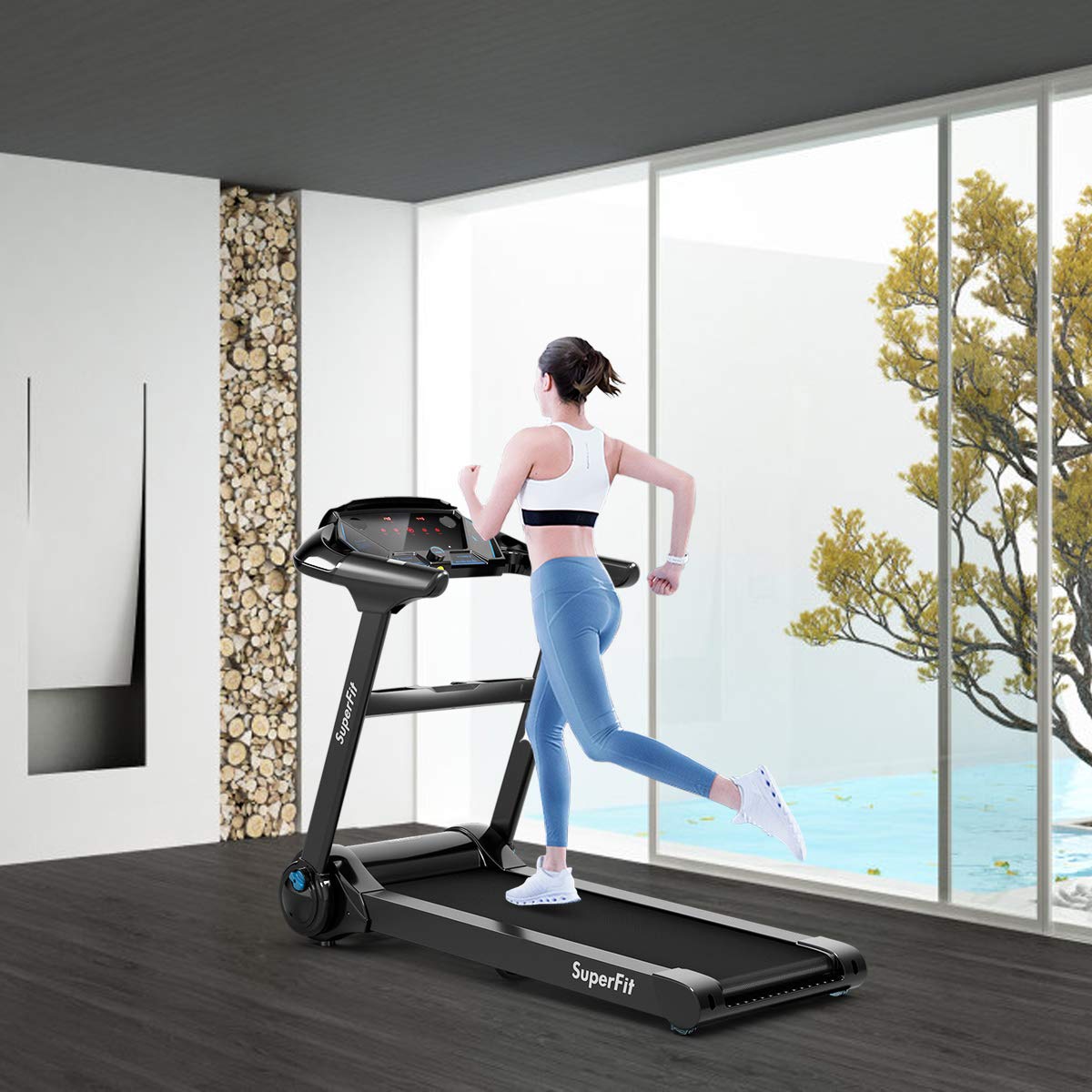 Folding Treadmill, Superfit Electric Portable Treadmill - Prioka