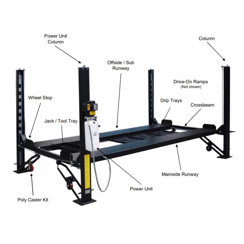 FP8K DX XLT 8,000lb 4 Post Lift – Extra Long/Talls - Prioka