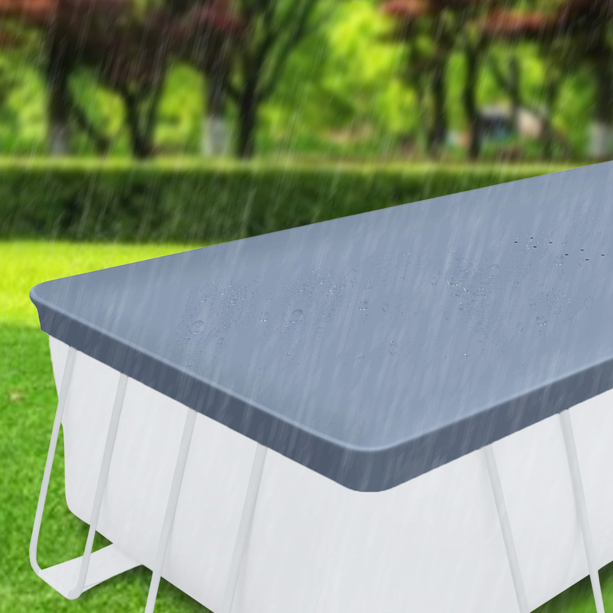 Funsicle 18' x 9' x 52" Oasis Rectangular Swimming Pool Set with 18' Cover - Prioka