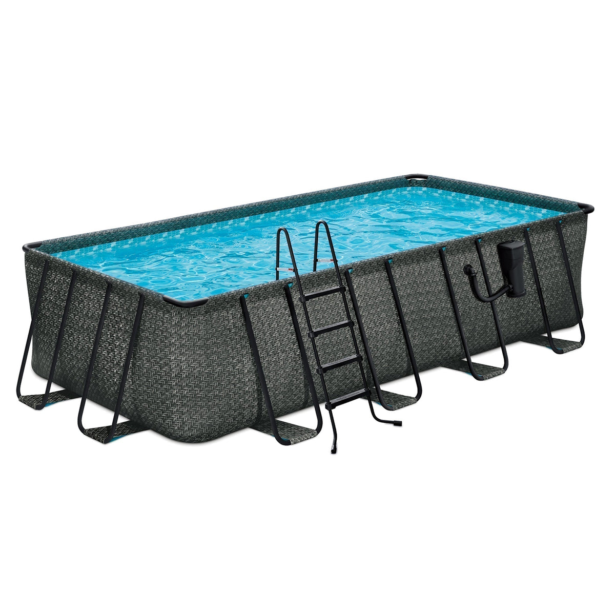 Funsicle 18' x 9' x 52" Oasis Rectangular Swimming Pool Set with 18' Cover - Prioka