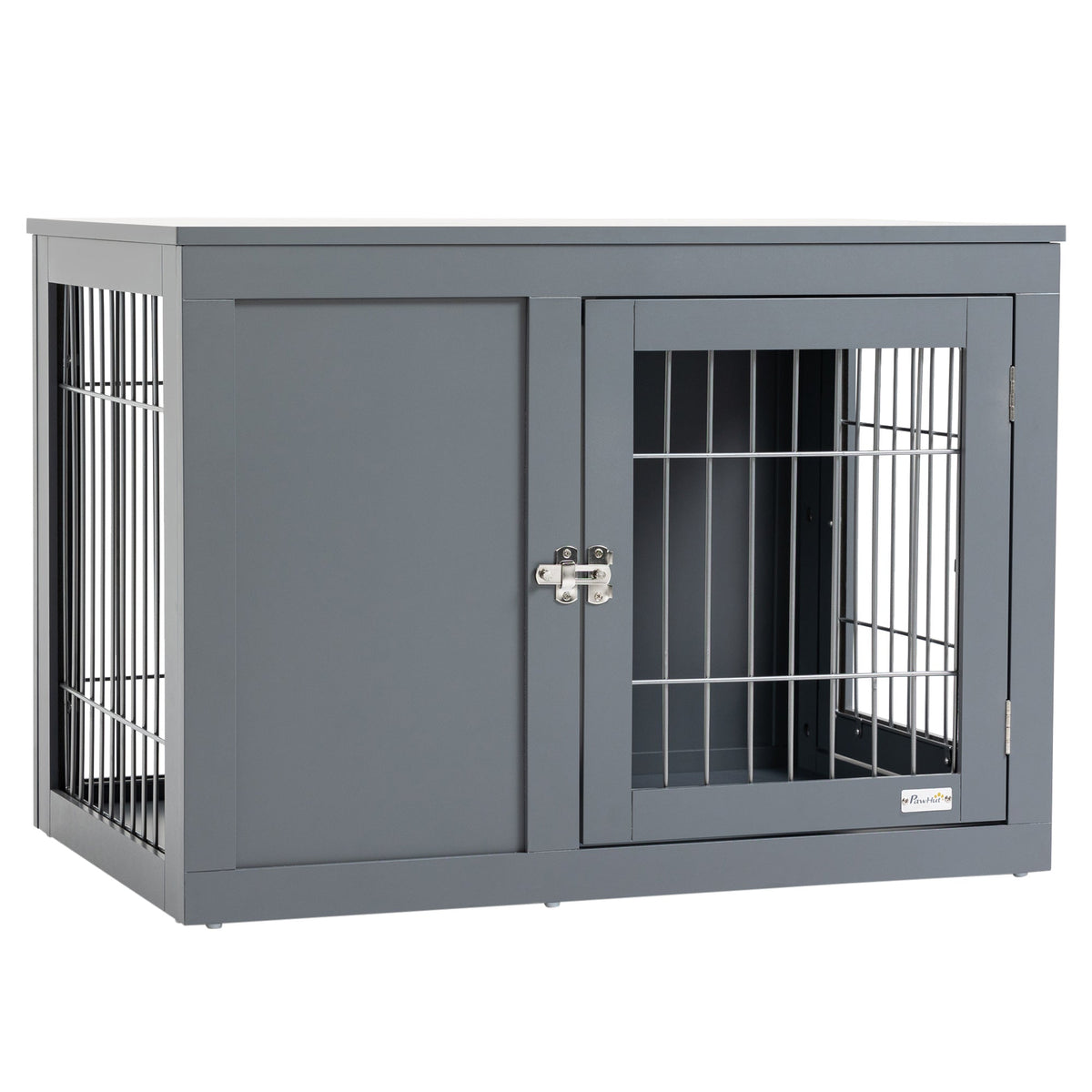 Furniture Style Indoor Dog Crate, End Table Pet Cage Kennel with Double Doors, and Locks, for Small and Medium Dogs, Grey - Prioka