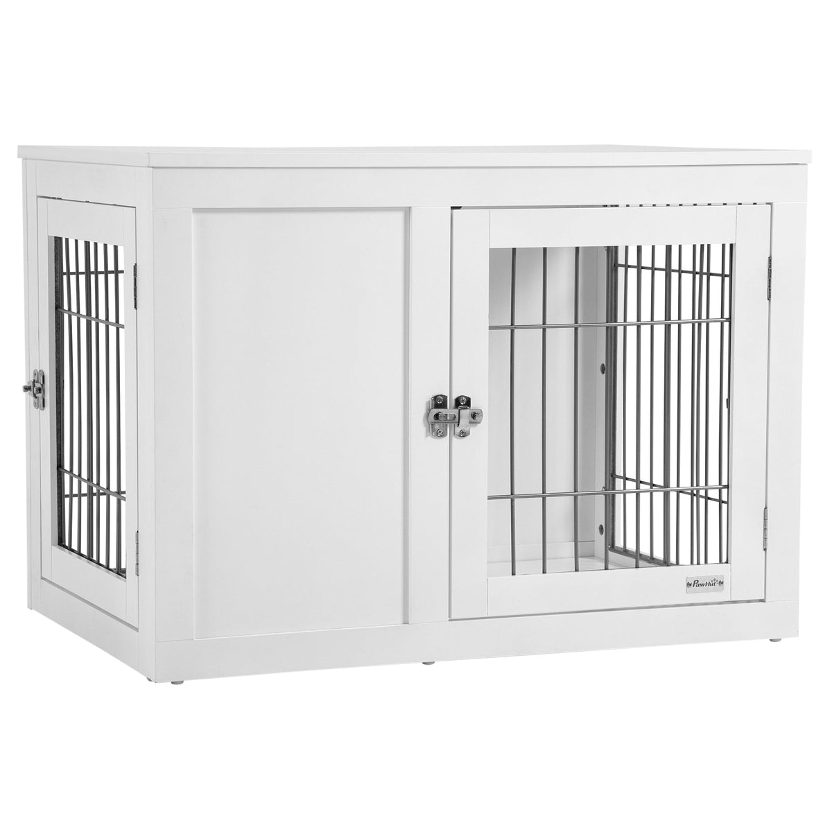 Furniture Style Indoor Dog Crate, End Table Pet Cage Kennel with Double Doors, and Locks, for Small and Medium Dogs, White - Prioka