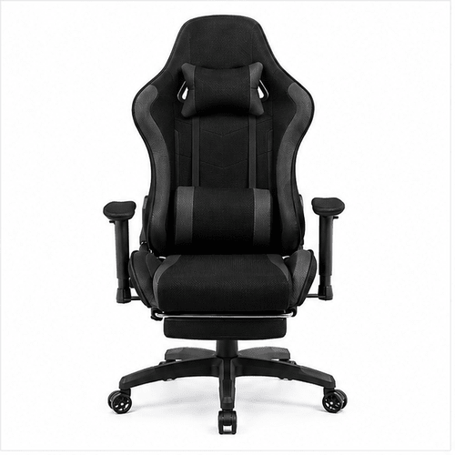 Gaming Chair with Adjustable Lumbar Support Breathable Fabric & Spring Cushioning - Prioka