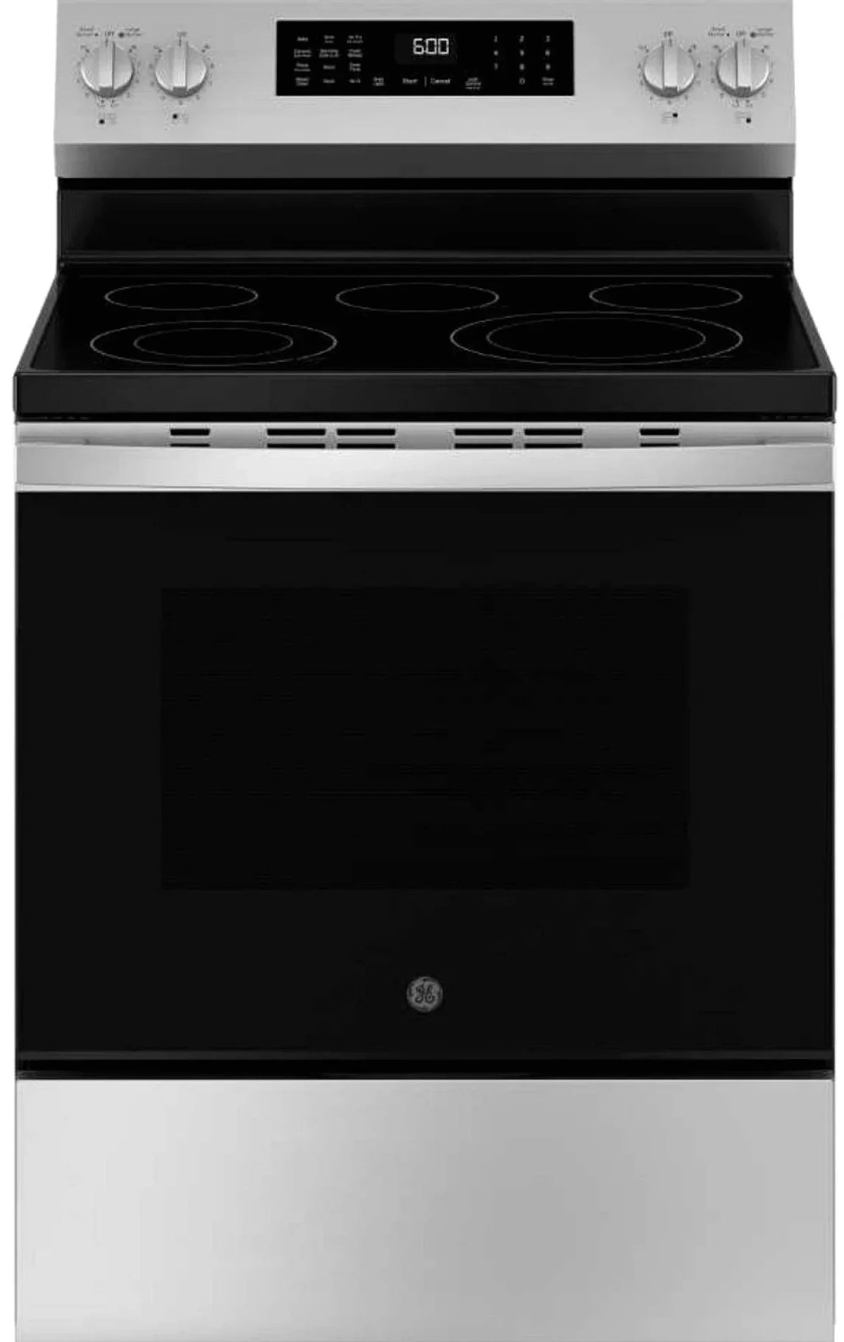 GE 30-inch Freestanding Electric Convection Range with No Preheat Air Fry, WiFi, and EasyWash Oven Tray, Stainless Steel - Prioka
