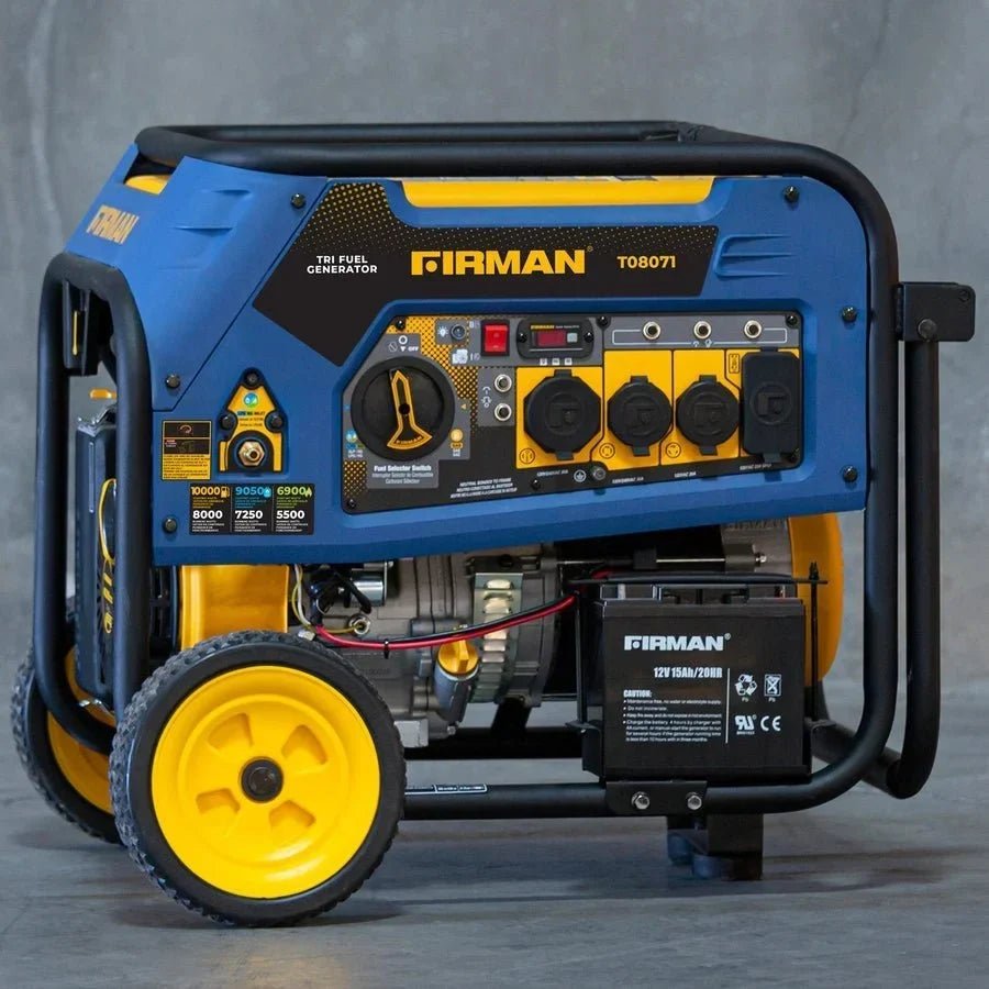 Generator 8000W/ 10,000W Tri Fuel Electric Start 120V/240V with Wheel Kits, - Prioka