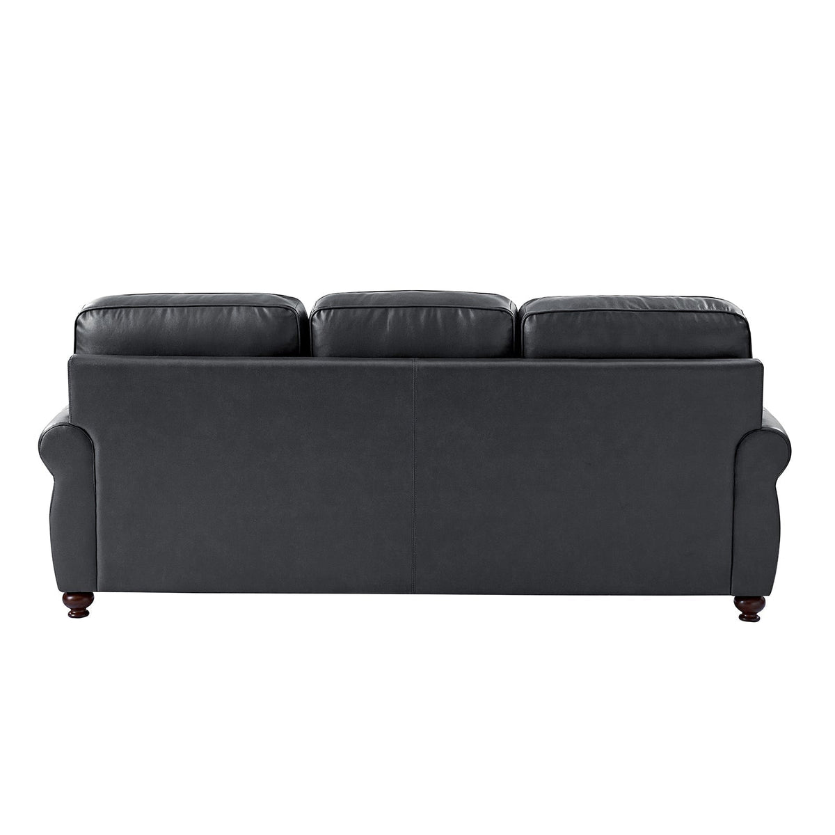 Gerardo Genuine Leather Sofa – Navy Blue Rolled Arm Nailhead Sofa - Prioka