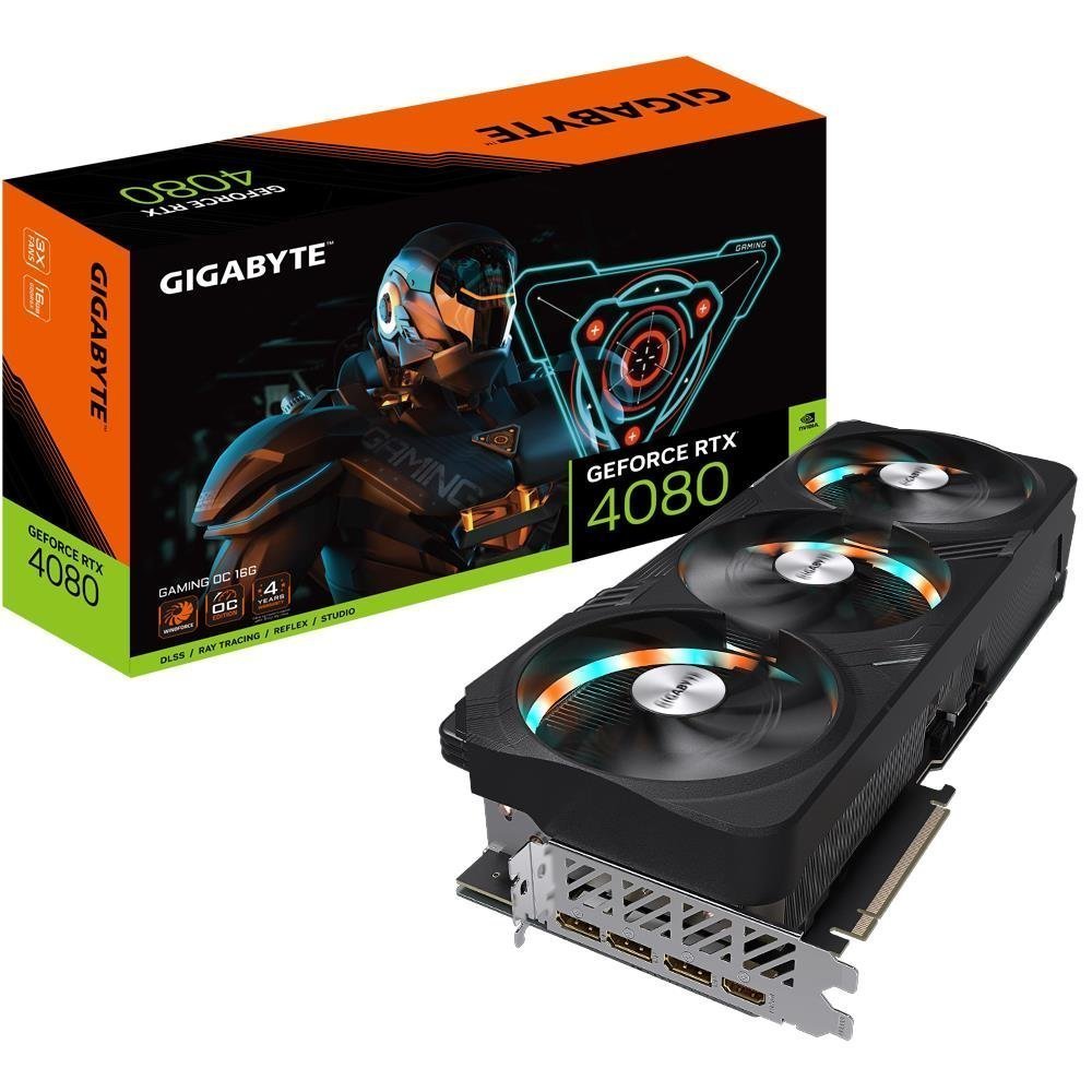 Gigabyte NVIDIA GeForce RTX 4080 16GB GDDR6X 256 bit PCIE 4.0 16x GPU 2535 MHz 1xHDMI 3xDisplayPort GV-N4080GAMINGOC-16GD - Prioka