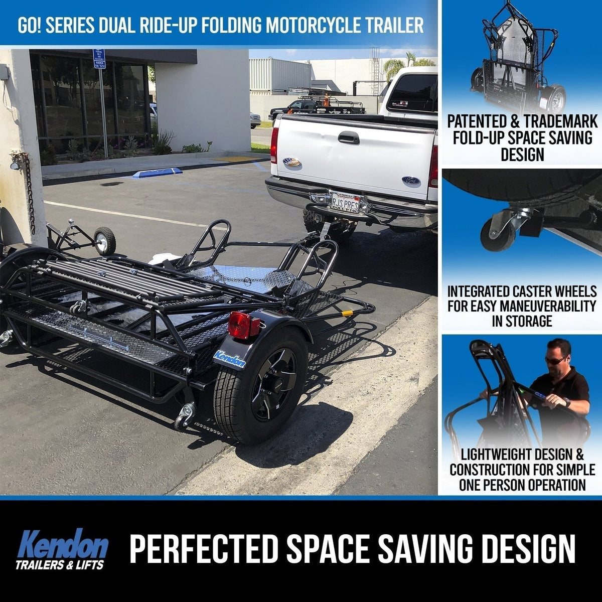 Go! Series Dual Rail Ride-Up Folding Motorcycle Trailer Discounted - Prioka