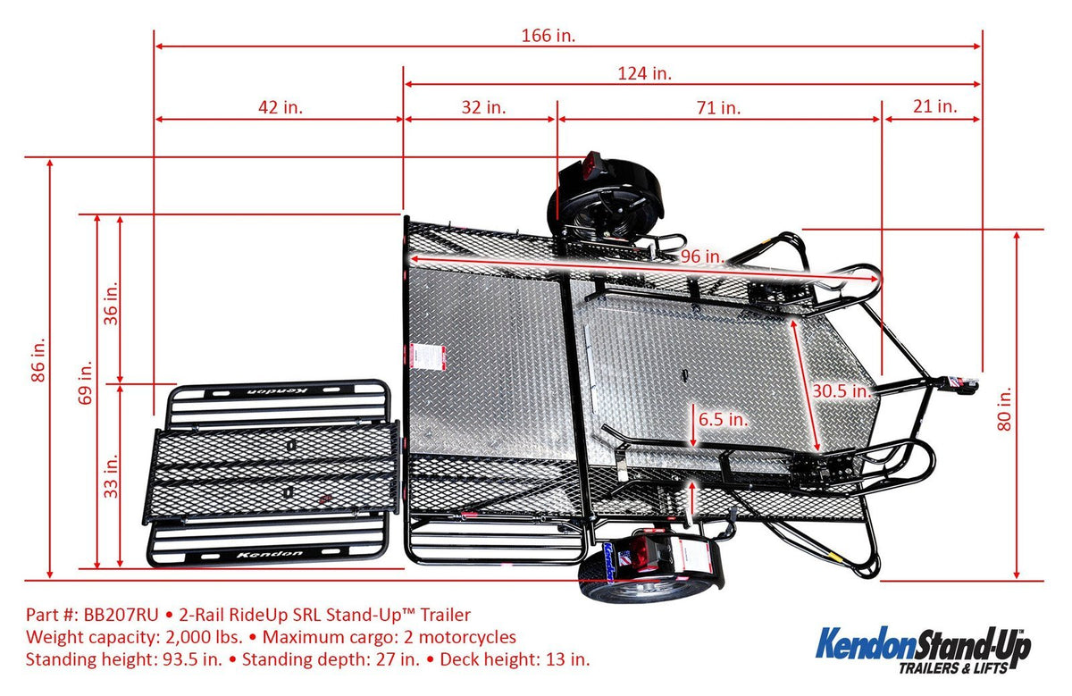 Go! Series Dual Rail Ride-Up Folding Motorcycle Trailer Discounted - Prioka