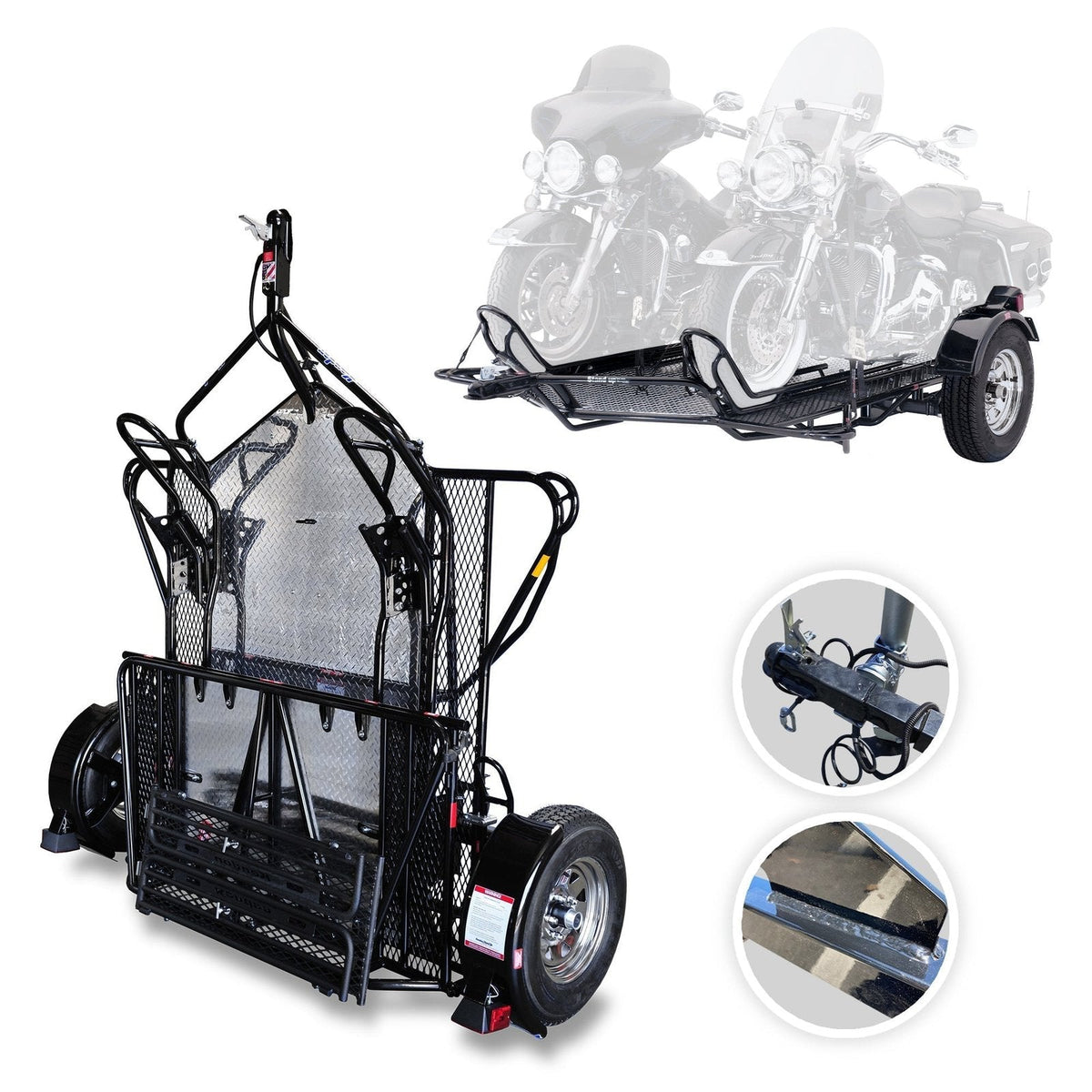 Go! Series Dual Rail Ride-Up Folding Motorcycle Trailer Discounted - Prioka
