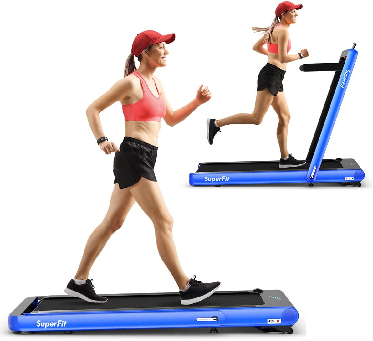 Goplus 2 in 1 Folding Treadmill, 4.75HP Superfit Under Desk Electric Treadmill with APP Control - Prioka