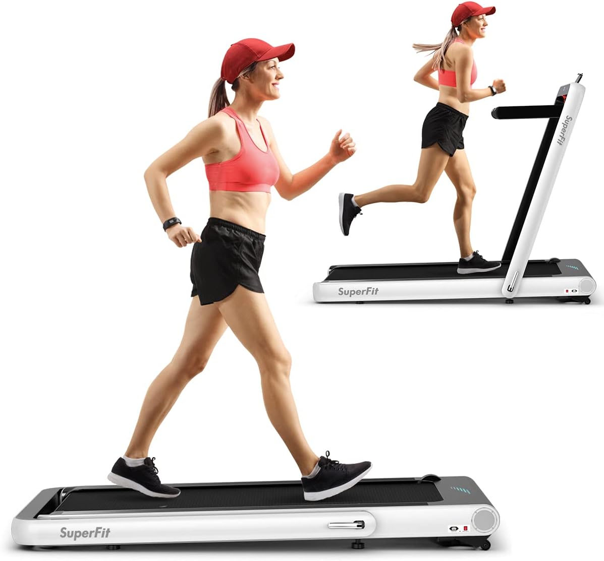 Goplus 2 in 1 Folding Treadmill, 4.75HP Superfit Under Desk Electric Treadmill with APP Control - Prioka