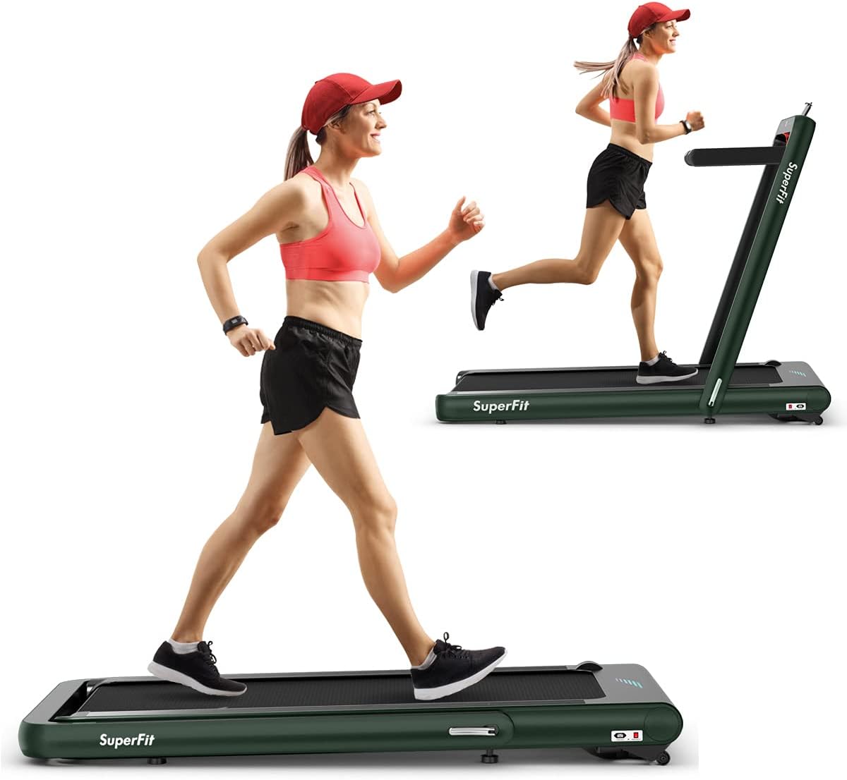 Goplus 2 in 1 Folding Treadmill, 4.75HP Superfit Under Desk Electric Treadmill with APP Control - Prioka