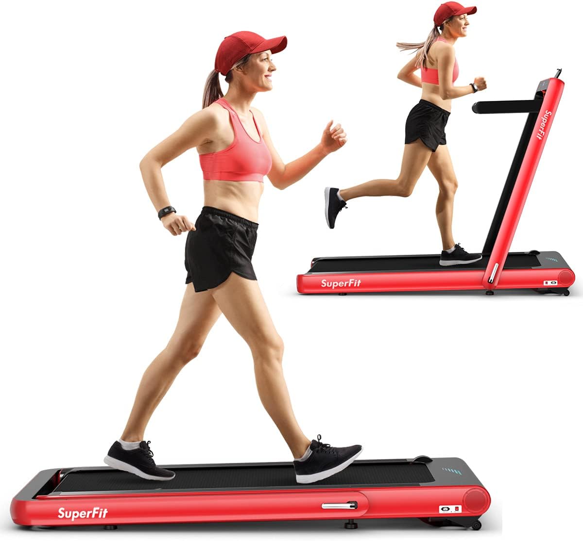 Goplus 2 in 1 Folding Treadmill, 4.75HP Superfit Under Desk Electric Treadmill with APP Control - Prioka