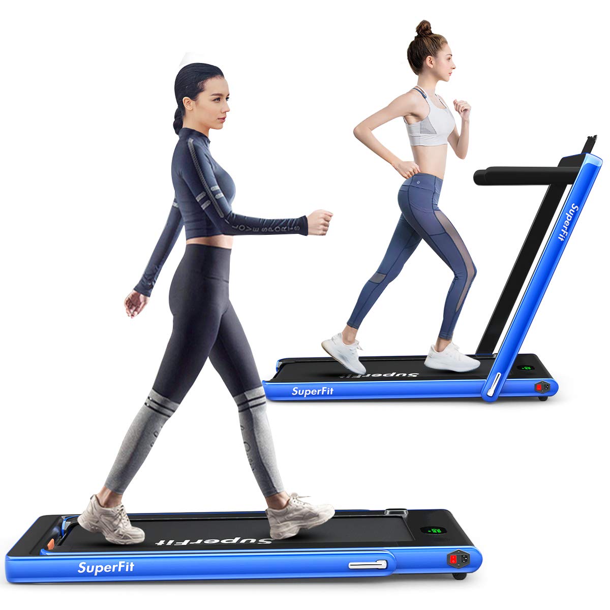 Goplus 2 in 1 Under Desk Treadmill, 2.25HP Superfit Folding Treadmills for Home Office w/Smart APP - Prioka