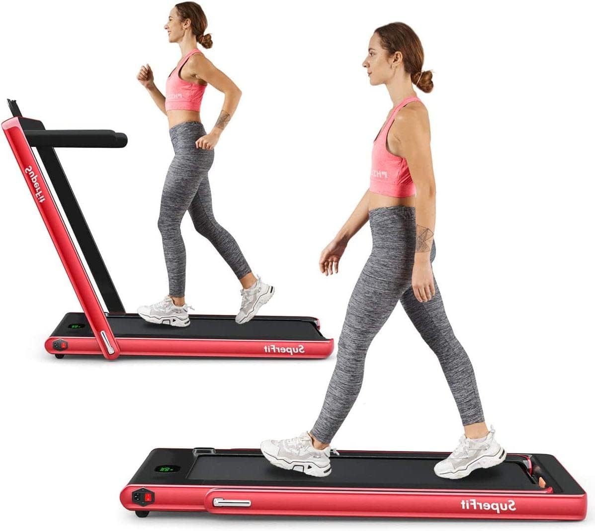 Goplus 2 in 1 Under Desk Treadmill, 2.25HP Superfit Folding Treadmills for Home Office w/Smart APP - Prioka