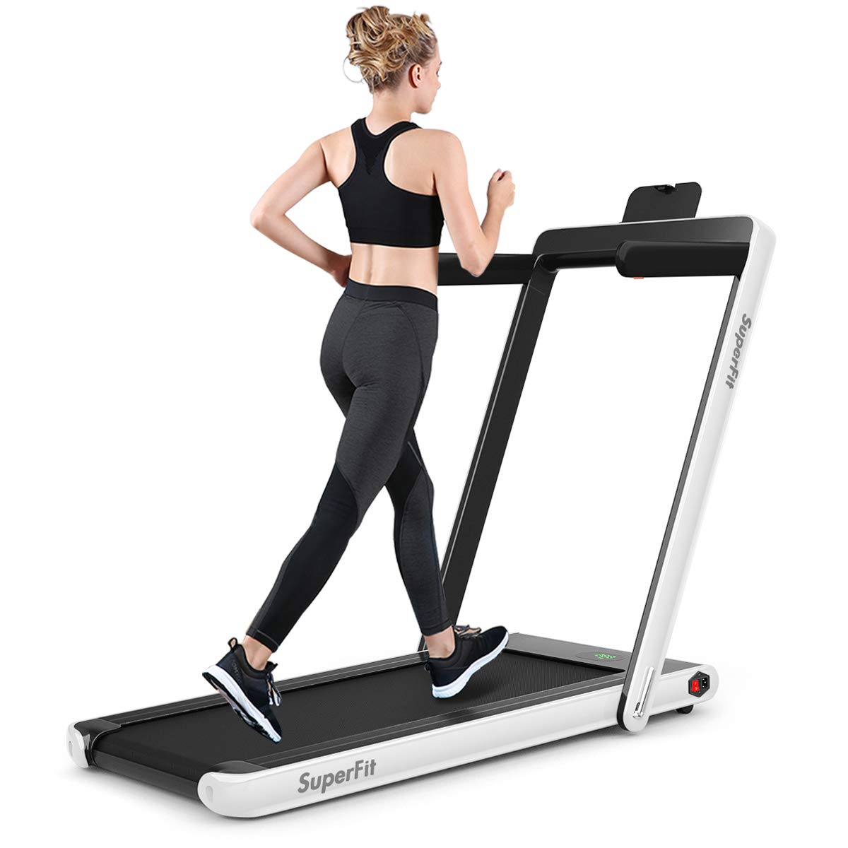 Goplus 2 in 1 Under Desk Treadmill, 2.25HP Superfit Folding Treadmills for Home Office w/Smart APP - Prioka