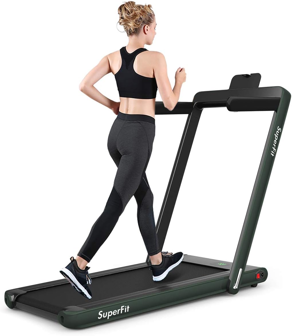 Goplus 2 in 1 Under Desk Treadmill, 2.25HP Superfit Folding Treadmills for Home Office w/Smart APP - Prioka