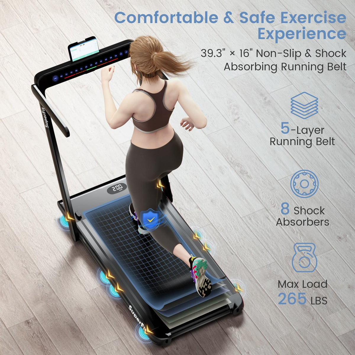 Goplus 2 in 1 Under Desk Treadmill, 2.5HP Superfit Folding Treadmill with Touch Panel Control, Treadmills for Home Office - Prioka