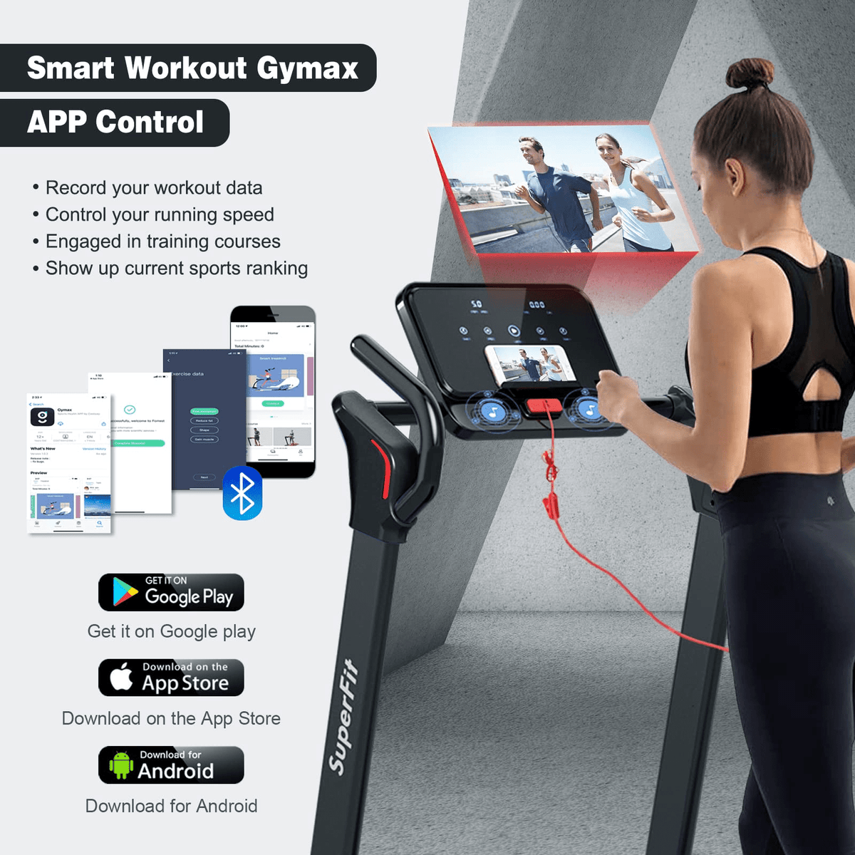 Goplus 2.25HP Folding Treadmill, Electric Superfit Treadmill W/LED Display - Prioka