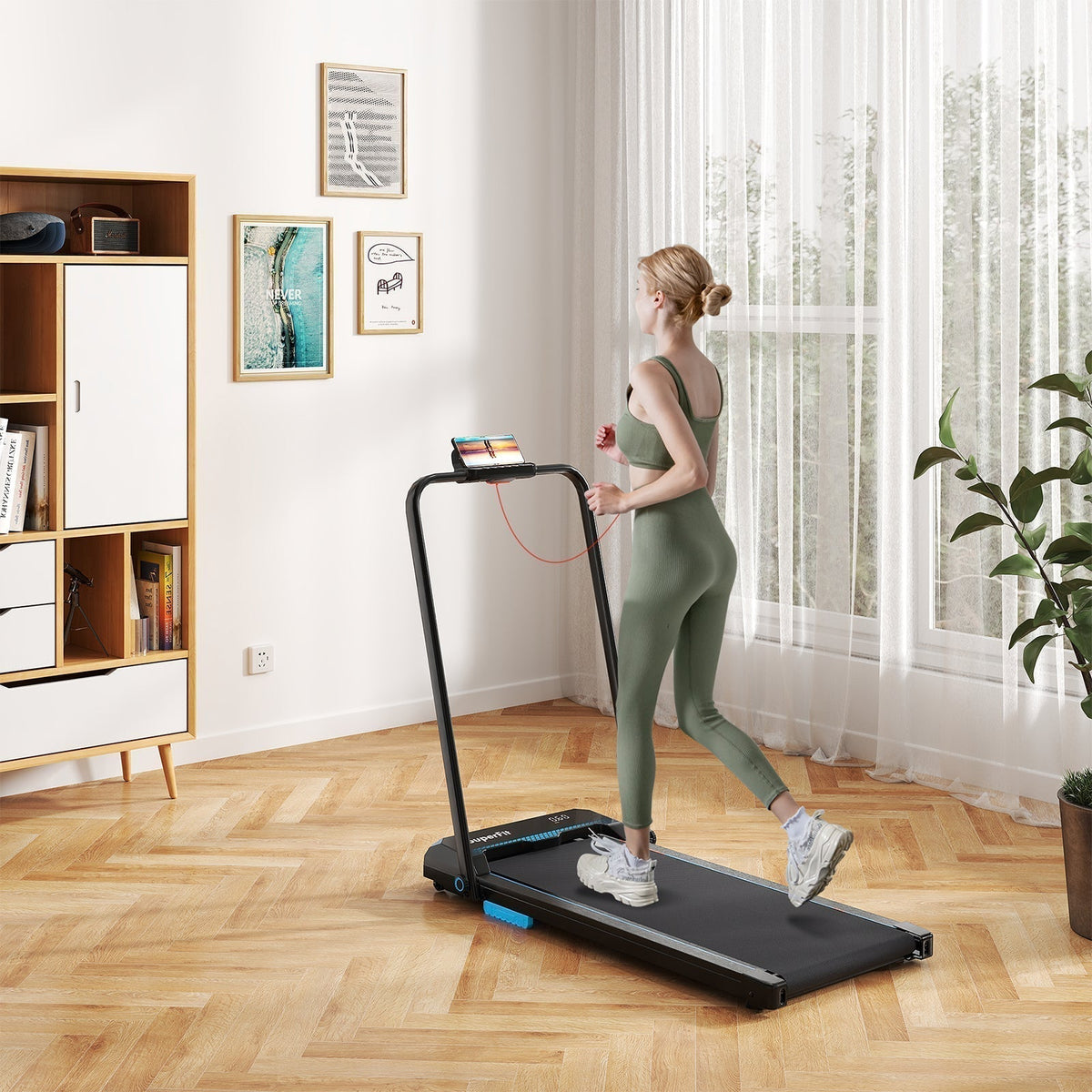Goplus 3 in 1 Folding Treadmill, 2.5HP 340 LBS Capacity Walking Pad with Handle Bar - Prioka
