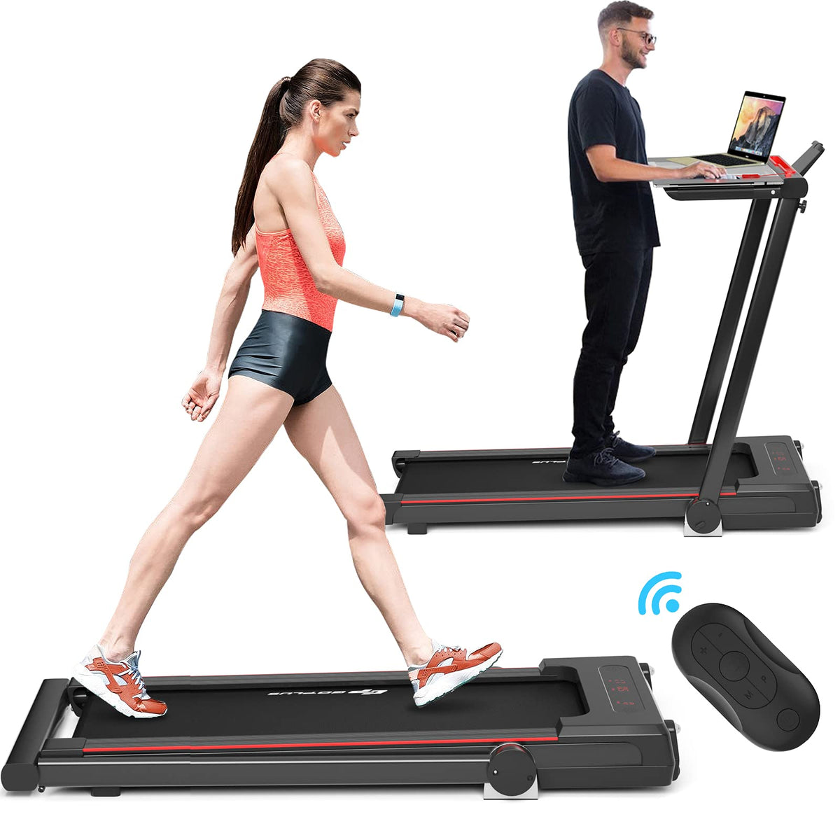 Goplus 3 in 1 Under Desk Treadmill Walking Pad with Removable Desktop - Prioka