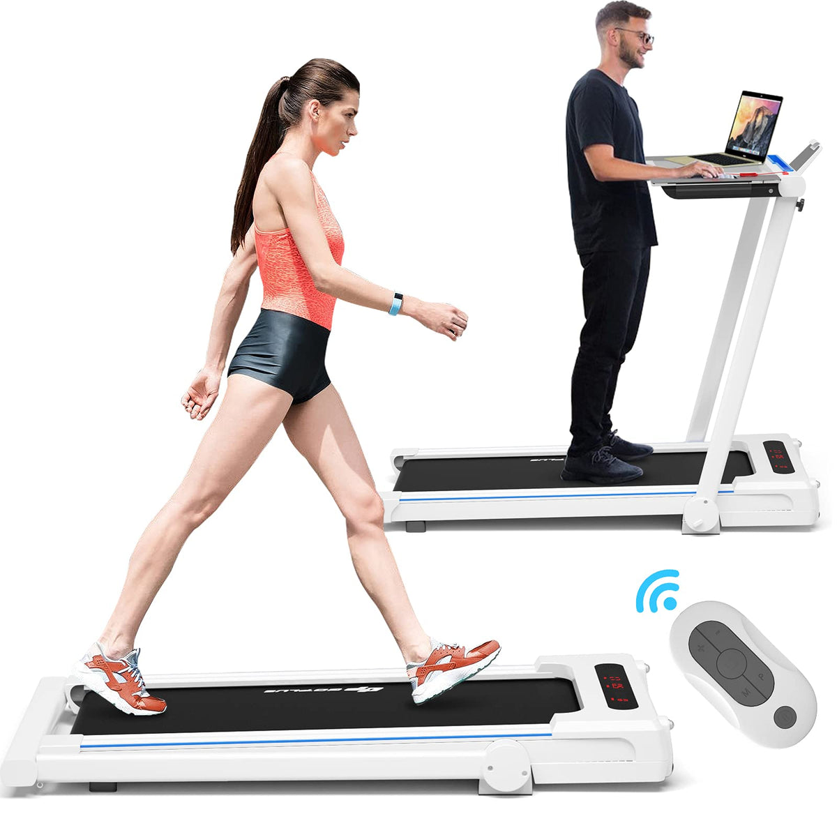 Goplus 3 in 1 Under Desk Treadmill Walking Pad with Removable Desktop - Prioka