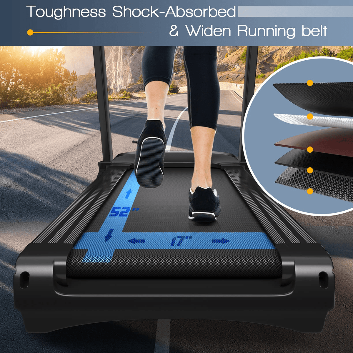 Goplus 3.75HP Folding Treadmill with Incline, Electric Superfit Treadmill w/App Control, 12 Preset & 3 Custom Programs - Prioka