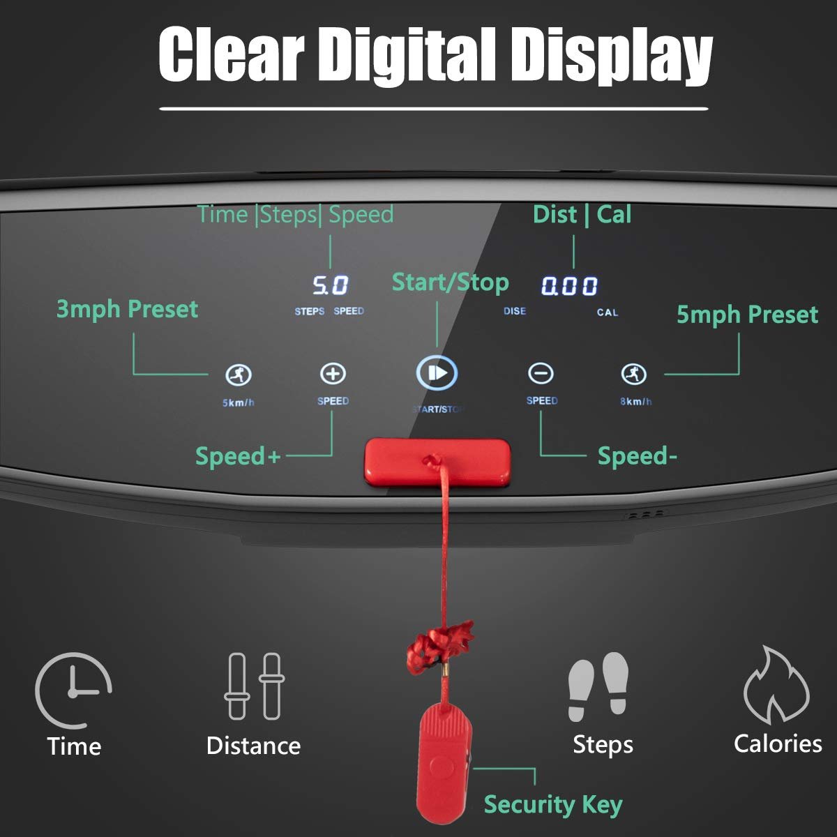 Goplus 3HP Electric Folding Treadmill, with APP Control, Bluetooth Speaker and HD Touch Screen - Prioka