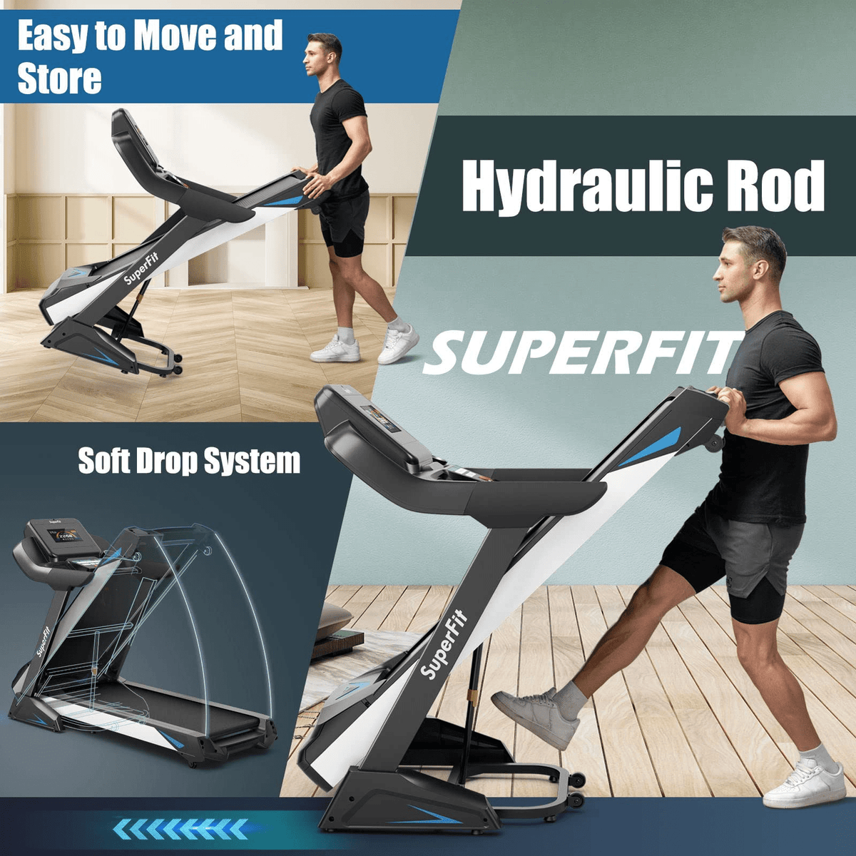Goplus 4.75HP Folding Treadmill with 15% Auto Incline and APP, Commercial Heavy Duty Superfit Treadmill with 20 Preset Programs - Prioka