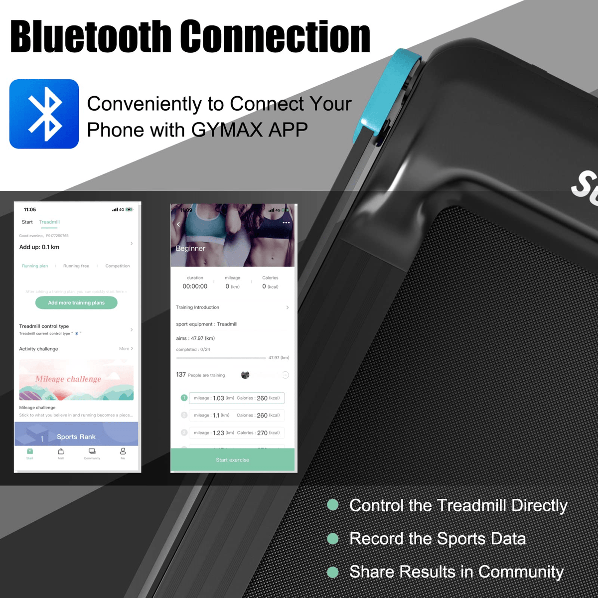 Goplus Folding Treadmill, Compact Superfit Treadmill with APP Control, Blue Tooth Speaker - Prioka