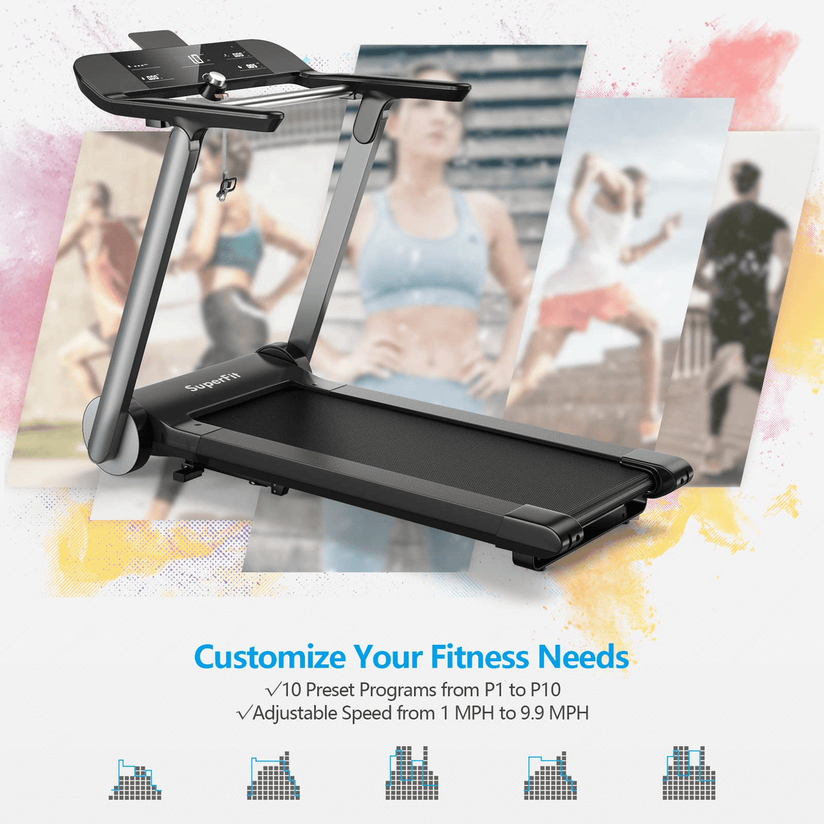 Goplus Heavy Duty Folding Treadmill for Gym - Prioka