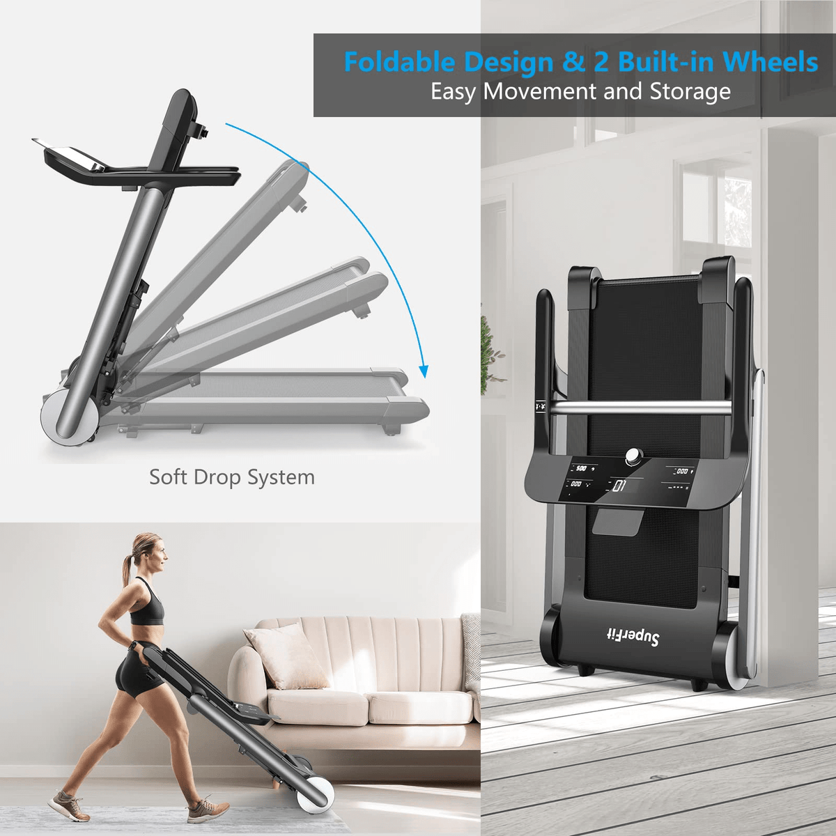 Goplus Heavy Duty Folding Treadmill for Gym - Prioka