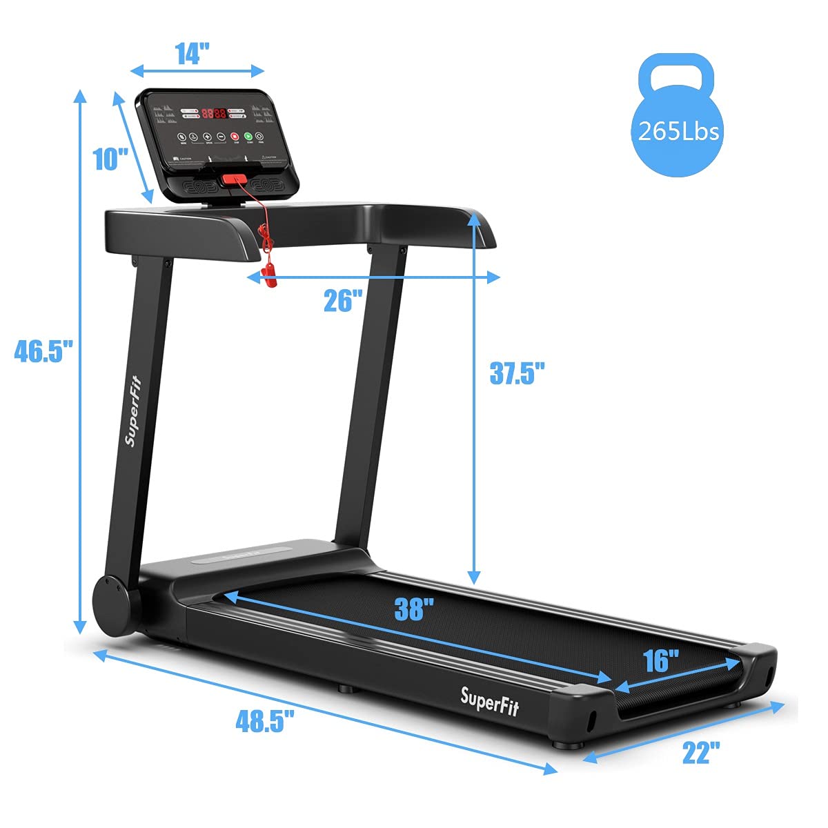 Goplus Heavy Duty Treadmill for Gym, Superfit Electric Treadmill with App Control - Prioka