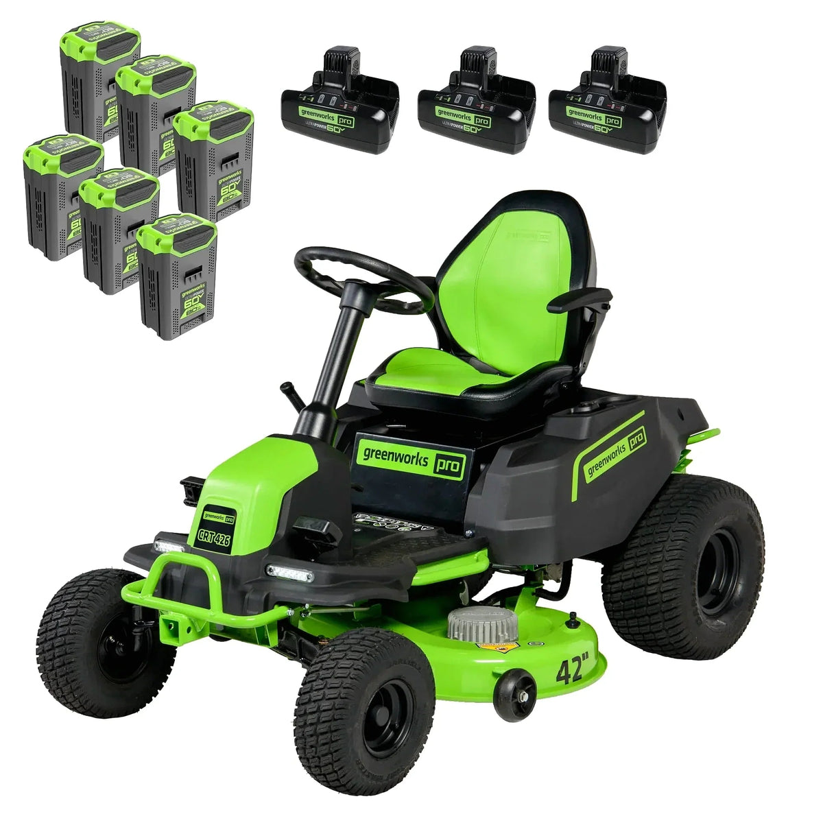 Greenworks 60V 42-Inch Cordless Battery CrossoverT Riding Lawn Mower - Prioka