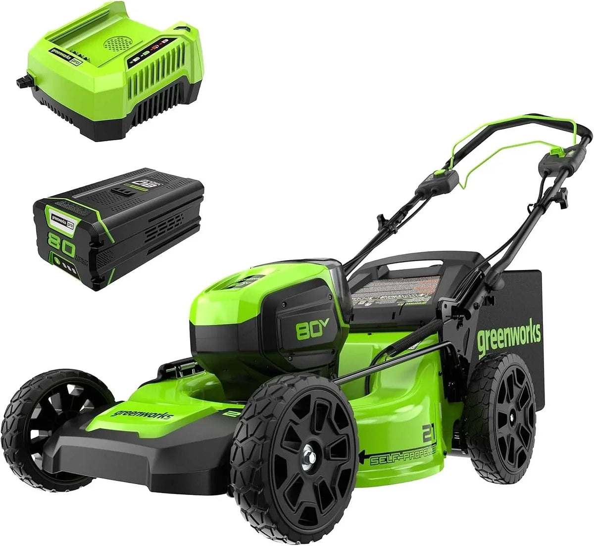 Greenworks 80V 21-Inch Cordless Self-Propelled Lawn Mower - Prioka