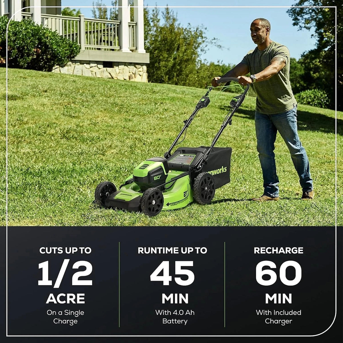 Greenworks 80V 21-Inch Cordless Self-Propelled Lawn Mower - Prioka