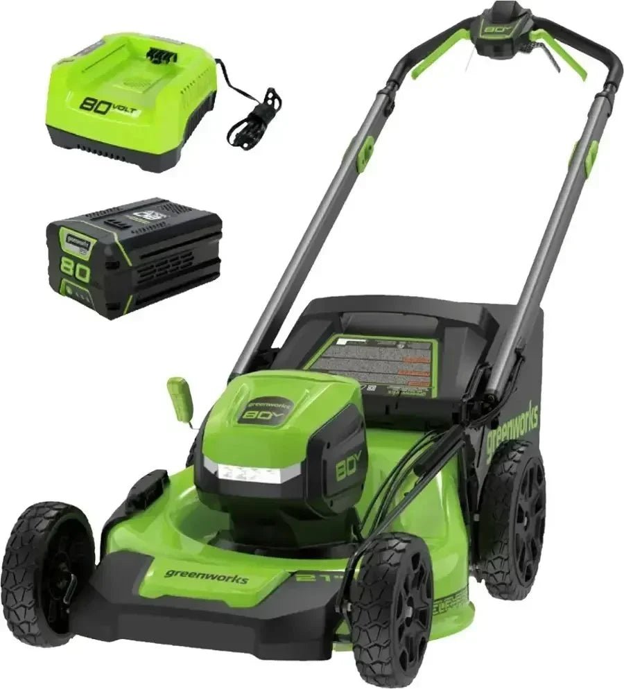 Greenworks 80V 21-Inch Self-Propelled Lawn Mowers. - Prioka
