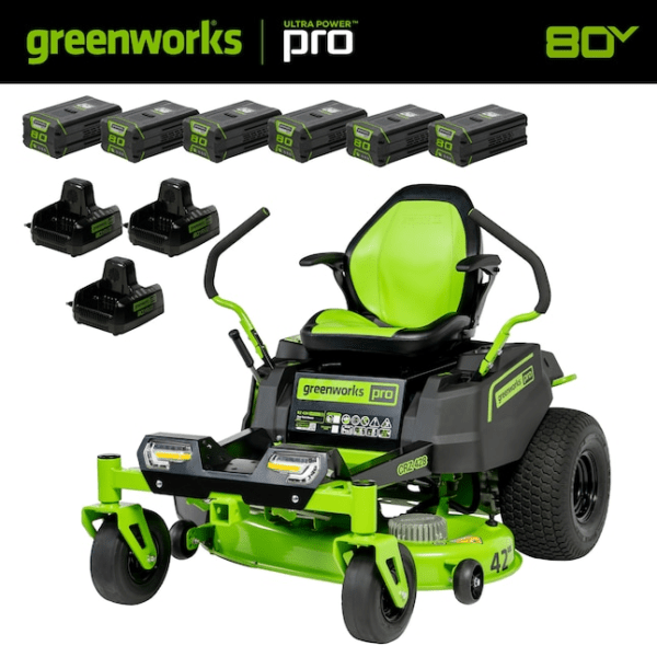 Greenworks Pro Crossover Zero Turn 42-in Lithium Ion Electric Riding Lawn Mower - Prioka