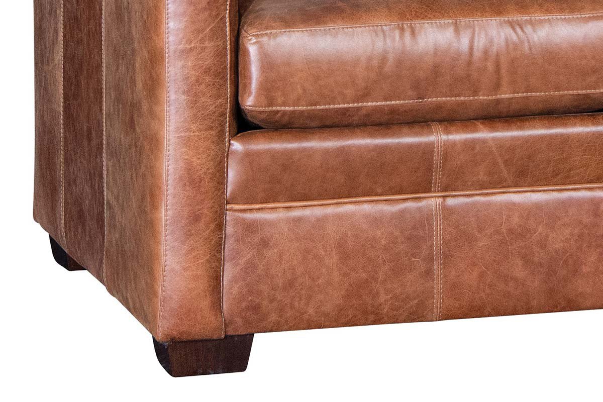 Hadley Contemporary Track Arm Leather Sofa Collection - Prioka