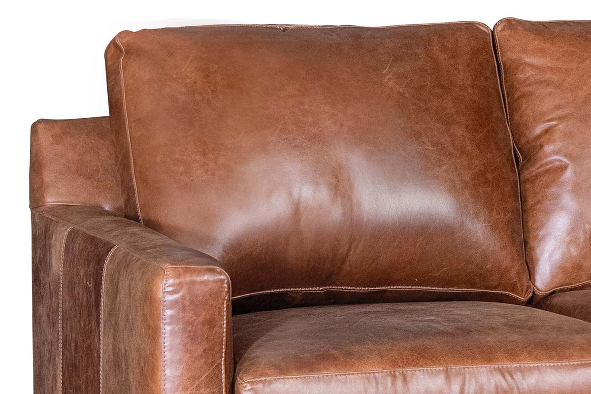 Hadley Contemporary Track Arm Leather Sofa Collection - Prioka