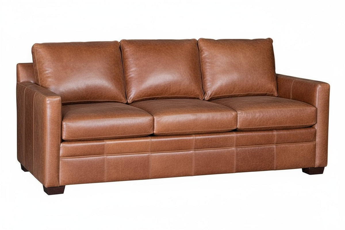 Hadley Contemporary Track Arm Leather Sofa Collection - Prioka