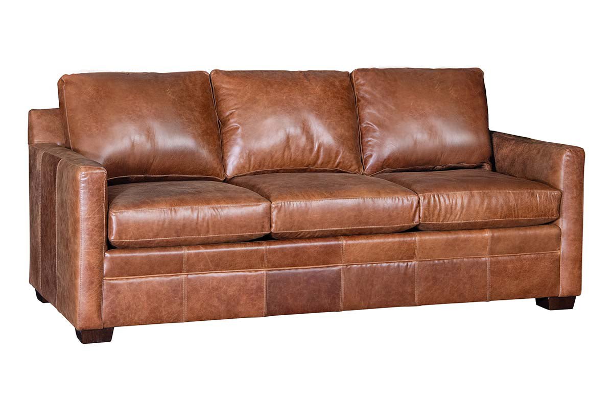 Hadley Contemporary Track Arm Leather Sofa Collection - Prioka