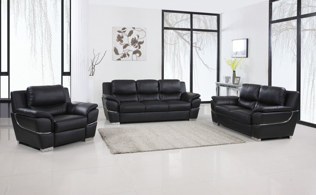 Hamilton Leather Seating Set – Black - Prioka