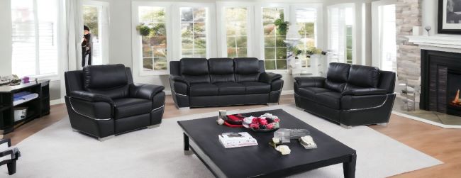 Hamilton Leather Seating Set – Black - Prioka